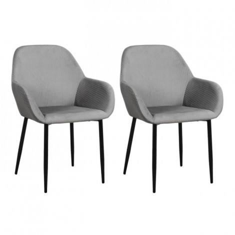 Lot de 2 Fauteuils Design "Giulia" 85cm Gris|Fauteuil / Chauffeuse|Paris Prix