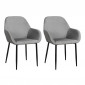 Lot de 2 Fauteuils Design "Giulia" 85cm Gris|Fauteuil / Chauffeuse|Paris Prix