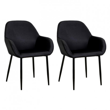 Lot de 2 Fauteuils Design "Giulia" 85cm Noir|Fauteuil / Chauffeuse|Paris Prix