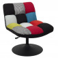 Fauteuil Pivotant Patchwork "Anton" 89cm Noir|Fauteuil / Chauffeuse|Paris Prix
