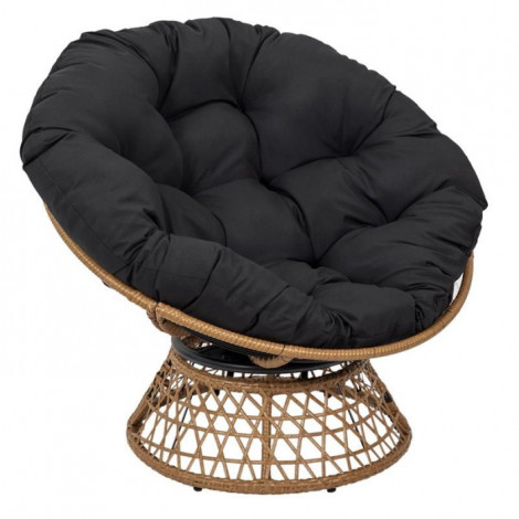 Fauteuil Design "Cancun" 96cm Noir & Naturel|Fauteuil / Chauffeuse|Paris Prix