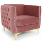 Fauteuil Design en Velours "Suez" 83cm Rose|Fauteuil / Chauffeuse|Paris Prix