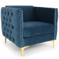 Fauteuil Design en Velours "Suez" 83cm Bleu|Fauteuil / Chauffeuse|Paris Prix