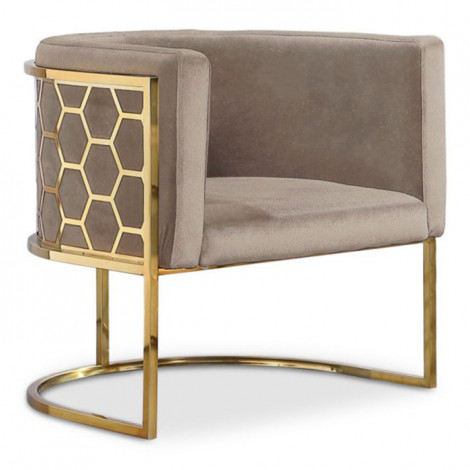Fauteuil Arrondi Design "Neyho" 75cm Taupe|Fauteuil / Chauffeuse|Paris Prix