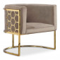 Fauteuil Arrondi Design "Neyho" 75cm Taupe|Fauteuil / Chauffeuse|Paris Prix