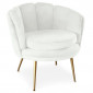 Fauteuil Arrondi en Velours "Dabren" 80cm Blanc|Fauteuil / Chauffeuse|Paris Prix