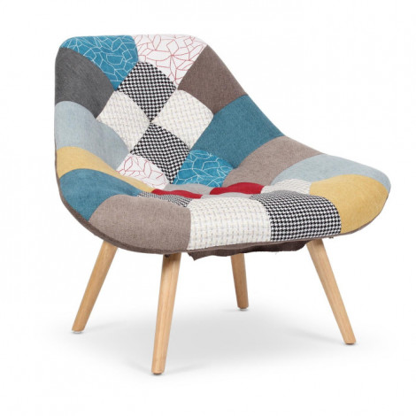 Fauteuil Patchwork Tissu "Johan" 102cm Multicolore|Fauteuil / Chauffeuse|Paris Prix