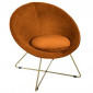Fauteuil Design en Velours "Gold Evan" 76cm Ambre|Fauteuil / Chauffeuse|Paris Prix