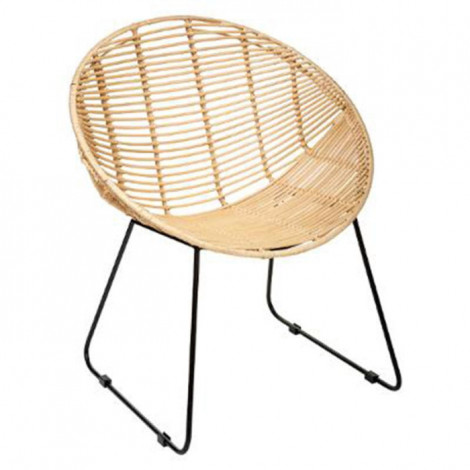 Fauteuil en Rotin Rond "Laora" 80cm Naturel|Fauteuil / Chauffeuse|Paris Prix