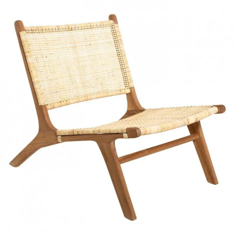 Fauteuil en Teck & Rotin "Timor" 80cm Naturel|Fauteuil / Chauffeuse|Paris Prix
