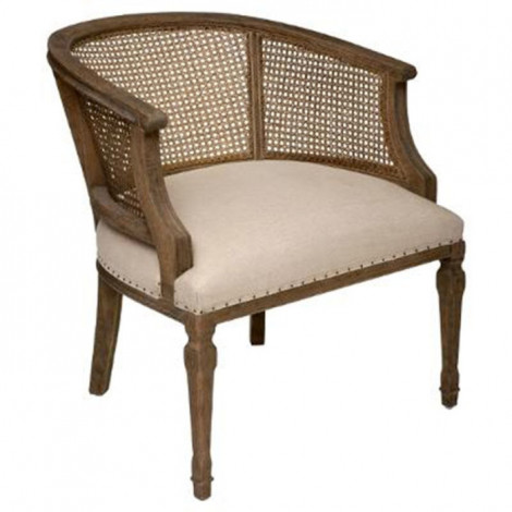 Fauteuil Cannage Design "Cleon" 69cm Lin|Fauteuil / Chauffeuse|Paris Prix