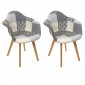 Lot de 2 Fauteuils Design "Patchwork" 85cm Gris|Fauteuil / Chauffeuse|Paris Prix