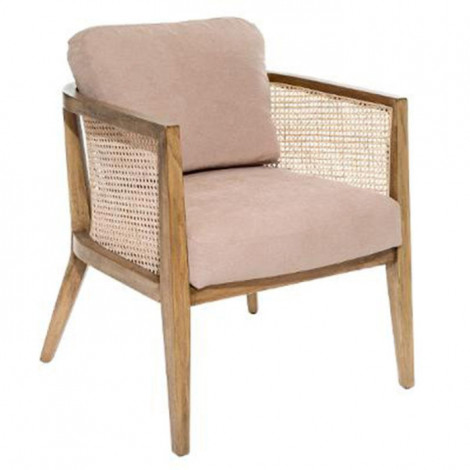 Fauteuil Cannage Design "Koza" 78cm Taupe|Fauteuil / Chauffeuse|Paris Prix