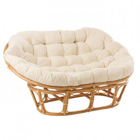 Fauteuil & Coussin en Rotin "Roni" 179cm Naturel|Fauteuil / Chauffeuse|Paris Prix