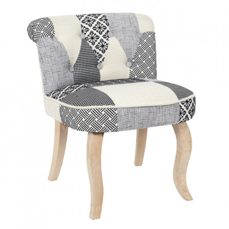 Fauteuil Patchwork Design "Eleonor" 68cm Gris|Fauteuil / Chauffeuse|Paris Prix