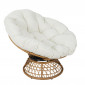 Fauteuil & Coussin "Cancun" 96cm Marron & Beige|Fauteuil / Chauffeuse|Paris Prix