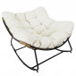 Fauteuil à Bascule & Coussin "Tulum" 114cm Beige|Fauteuil / Chauffeuse|Paris Prix