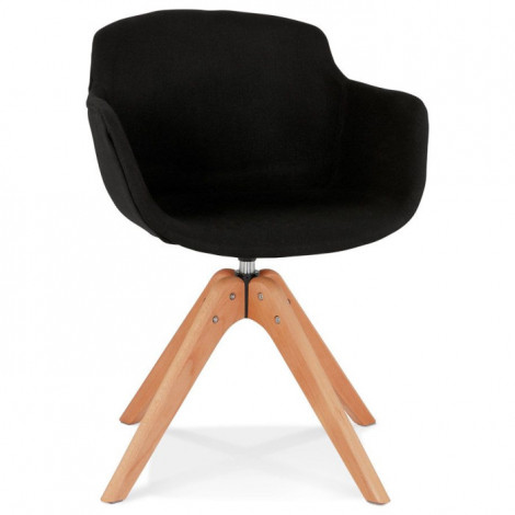 Fauteuil Design "Militao" 80cm Noir & Naturel|Fauteuil / Chauffeuse|Paris Prix