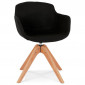 Fauteuil Design "Militao" 80cm Noir & Naturel|Fauteuil / Chauffeuse|Paris Prix