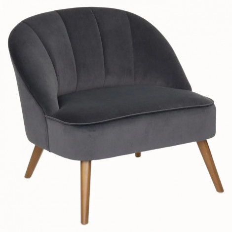 Fauteuil Velours Design "Naova" 78cm Gris|Fauteuil / Chauffeuse|Paris Prix