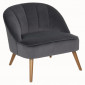 Fauteuil Velours Design "Naova" 78cm Gris|Fauteuil / Chauffeuse|Paris Prix