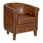 Fauteuil Design en Cuir "Valam" 74cm Marron|Fauteuil / Chauffeuse|Paris Prix