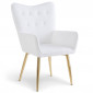 Fauteuil Scandinave Bouclette "Dolna" 100cm Blanc|Fauteuil / Chauffeuse|Paris Prix