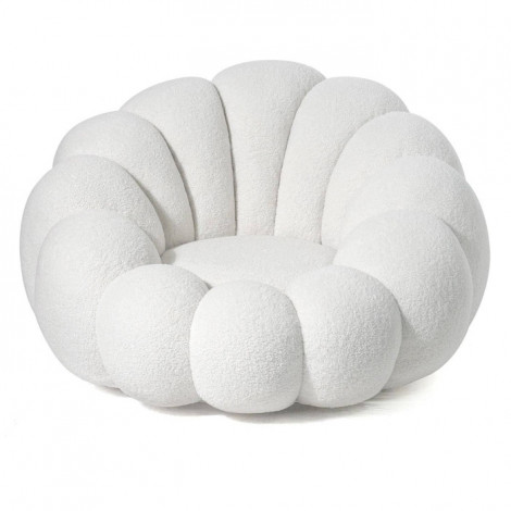 Fauteuil Design Coquillage "Bouclette" 98cm Blanc|Fauteuil / Chauffeuse|Paris Prix