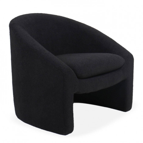 Fauteuil Tissu Bouclette "Steve" 83cm Noir|Fauteuil / Chauffeuse|Paris Prix