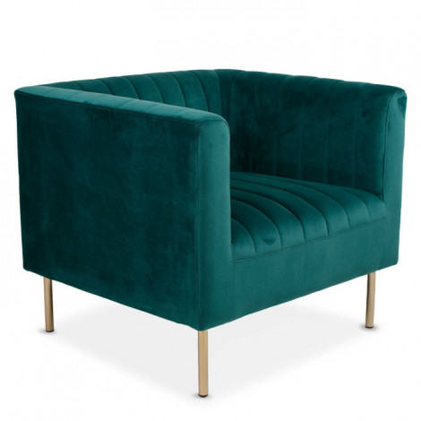 Fauteuil Design Velours "Taylor" 84cm Vert|Fauteuil / Chauffeuse|Paris Prix