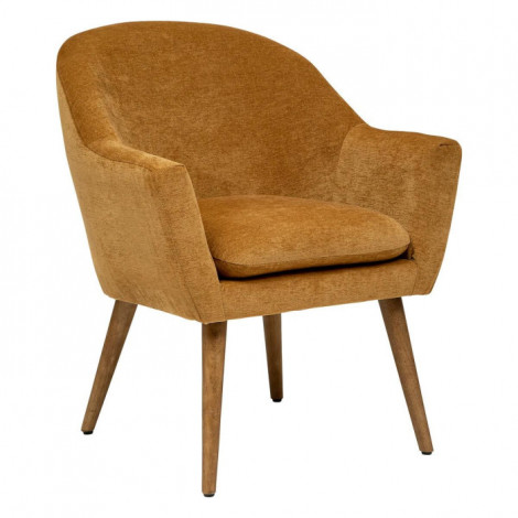 Fauteuil Scandinave en Velours "Sinel" 83cm Ocre|Fauteuil / Chauffeuse|Paris Prix