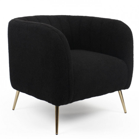 Fauteuil Design Bouclette "Reuben" 75cm Noir|Fauteuil / Chauffeuse|Paris Prix
