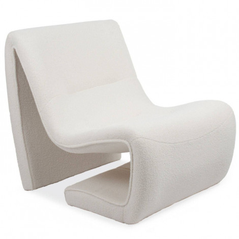 Fauteuil Design Bouclette "Fritz" 93cm Blanc|Fauteuil / Chauffeuse|Paris Prix