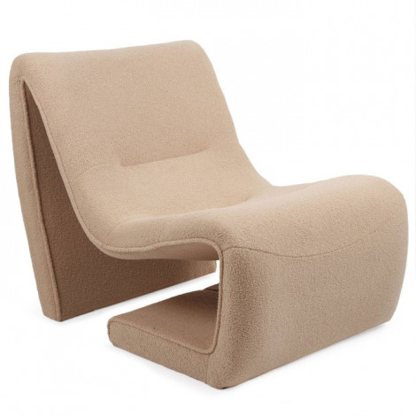 Fauteuil Design Bouclette "Fritz" 93cm Taupe|Fauteuil / Chauffeuse|Paris Prix