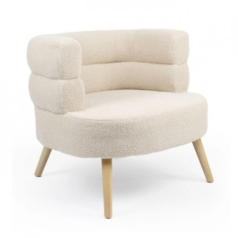 Fauteuil Design Bouclette "Rondo" 80cm Beige|Fauteuil / Chauffeuse|Paris Prix
