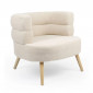 Fauteuil Design Bouclette "Rondo" 80cm Beige|Fauteuil / Chauffeuse|Paris Prix