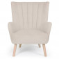 Fauteuil Scandinave Bouclette "Jay" 94cm Beige|Fauteuil / Chauffeuse|Paris Prix