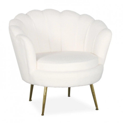 Fauteuil Design Bouclette "André" 80cm Crème|Fauteuil / Chauffeuse|Paris Prix