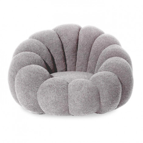 Fauteuil Design Coquillage "Bouclette" 98cm Gris|Fauteuil / Chauffeuse|Paris Prix