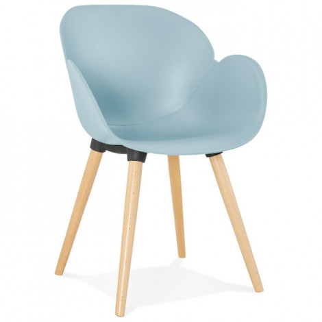 Fauteuil Design "Pikat" 84cm Bleu & Naturel|Fauteuil / Chauffeuse|Paris Prix