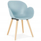 Fauteuil Design "Pikat" 84cm Bleu & Naturel|Fauteuil / Chauffeuse|Paris Prix