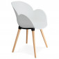 Fauteuil Design "Pikat" 84cm Blanc & Naturel|Fauteuil / Chauffeuse|Paris Prix