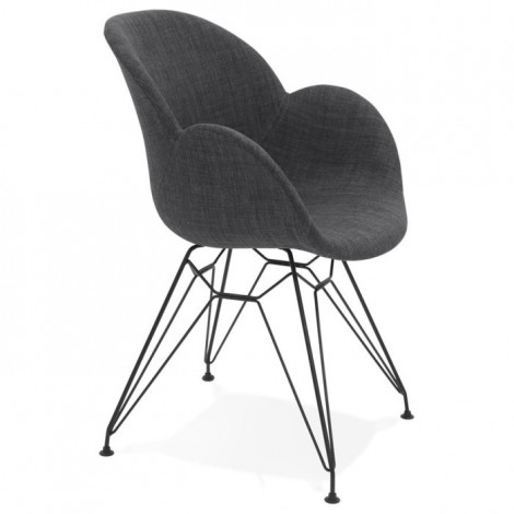 Fauteuil Design Tissu "Kapt" 85cm Gris Foncé|Fauteuil / Chauffeuse|Paris Prix