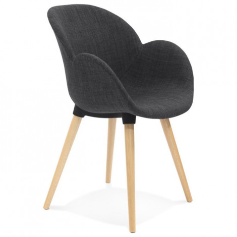 Fauteuil Design en Tissu "Pikko" 84cm Gris Foncé|Fauteuil / Chauffeuse|Paris Prix
