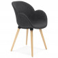 Fauteuil Design en Tissu "Pikko" 84cm Gris Foncé|Fauteuil / Chauffeuse|Paris Prix