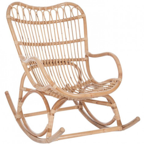Fauteuil à Bascule en Rotin "Washington" 112cm Naturel|Fauteuil / Chauffeuse|Paris Prix