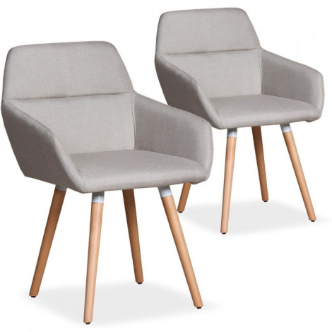 Lot de 2 Fauteuils Scandinaves "Dorcy" 82cm Beige|Fauteuil / Chauffeuse|Paris Prix