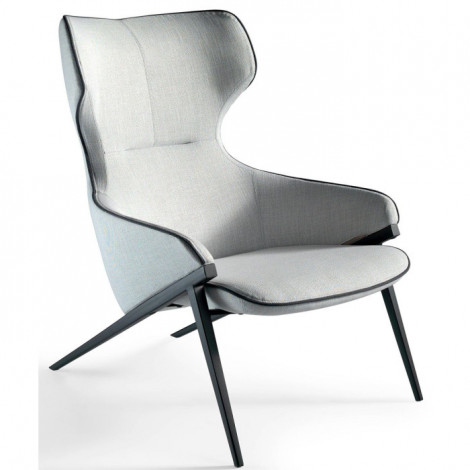 Fauteuil Design en Tissu "Léonard" 102cm Gris|Fauteuil / Chauffeuse|Paris Prix