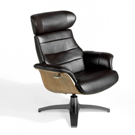 Fauteuil en Cuir Design "Otoman" 100cm Chocolat|Fauteuil / Chauffeuse|Paris Prix