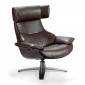 Fauteuil en Cuir Design "Joaquin" 105cm Chocolat|Fauteuil / Chauffeuse|Paris Prix